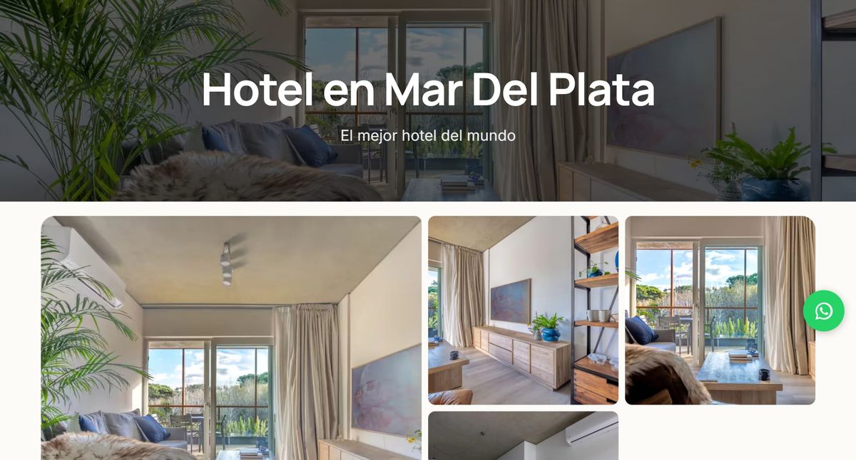 Ejemplo de página Mini para un hotel